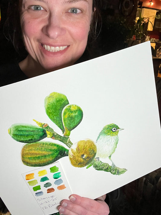 Silvereye - Bird Art by KB - Original