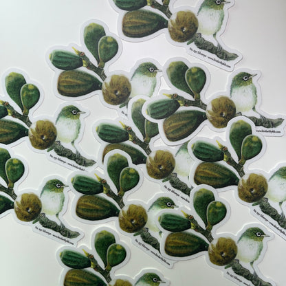 Silvereye - Bird Art by KB - Sticker