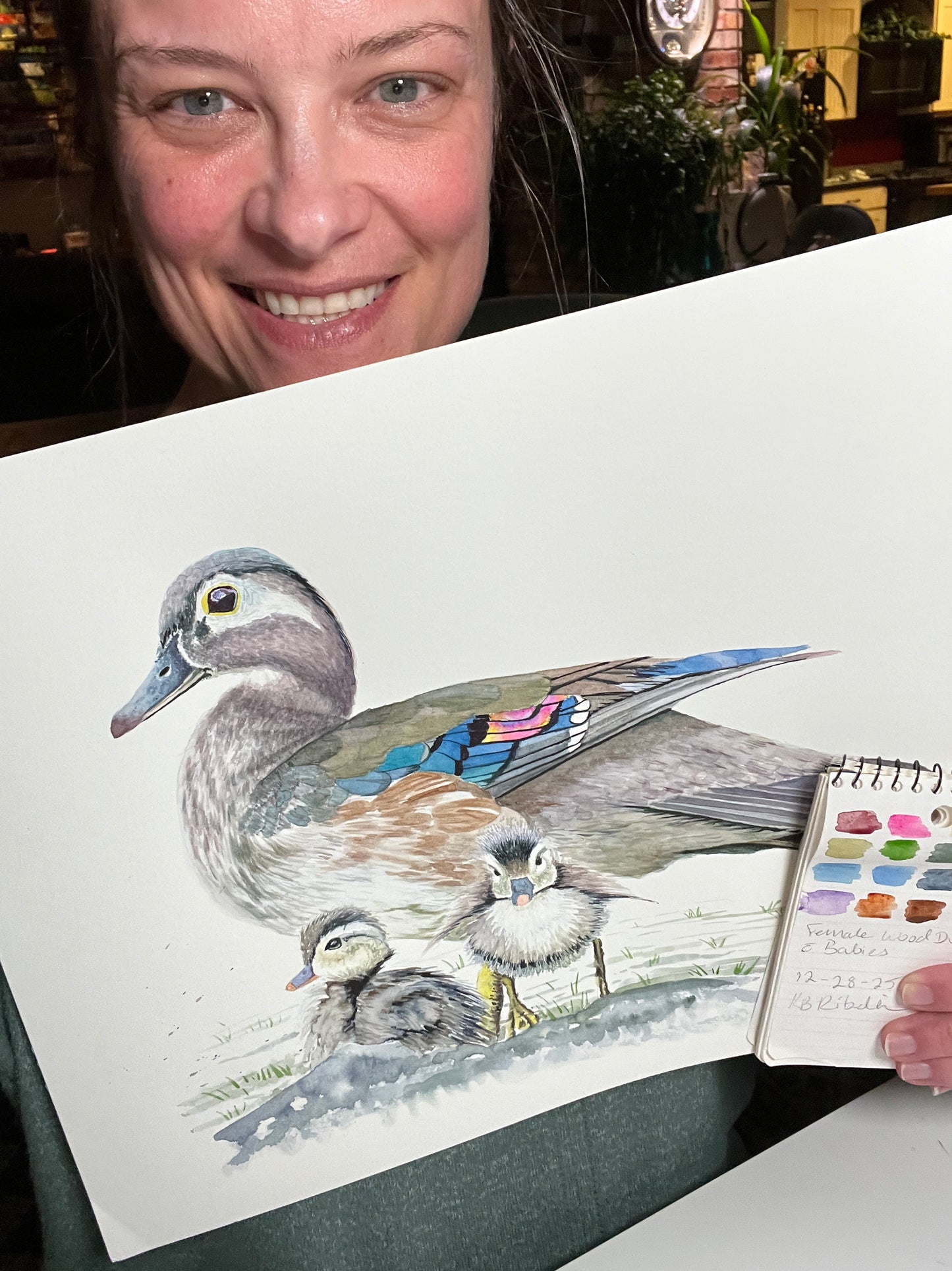 Wood Duck (Female) - Bird Art by KB - Original