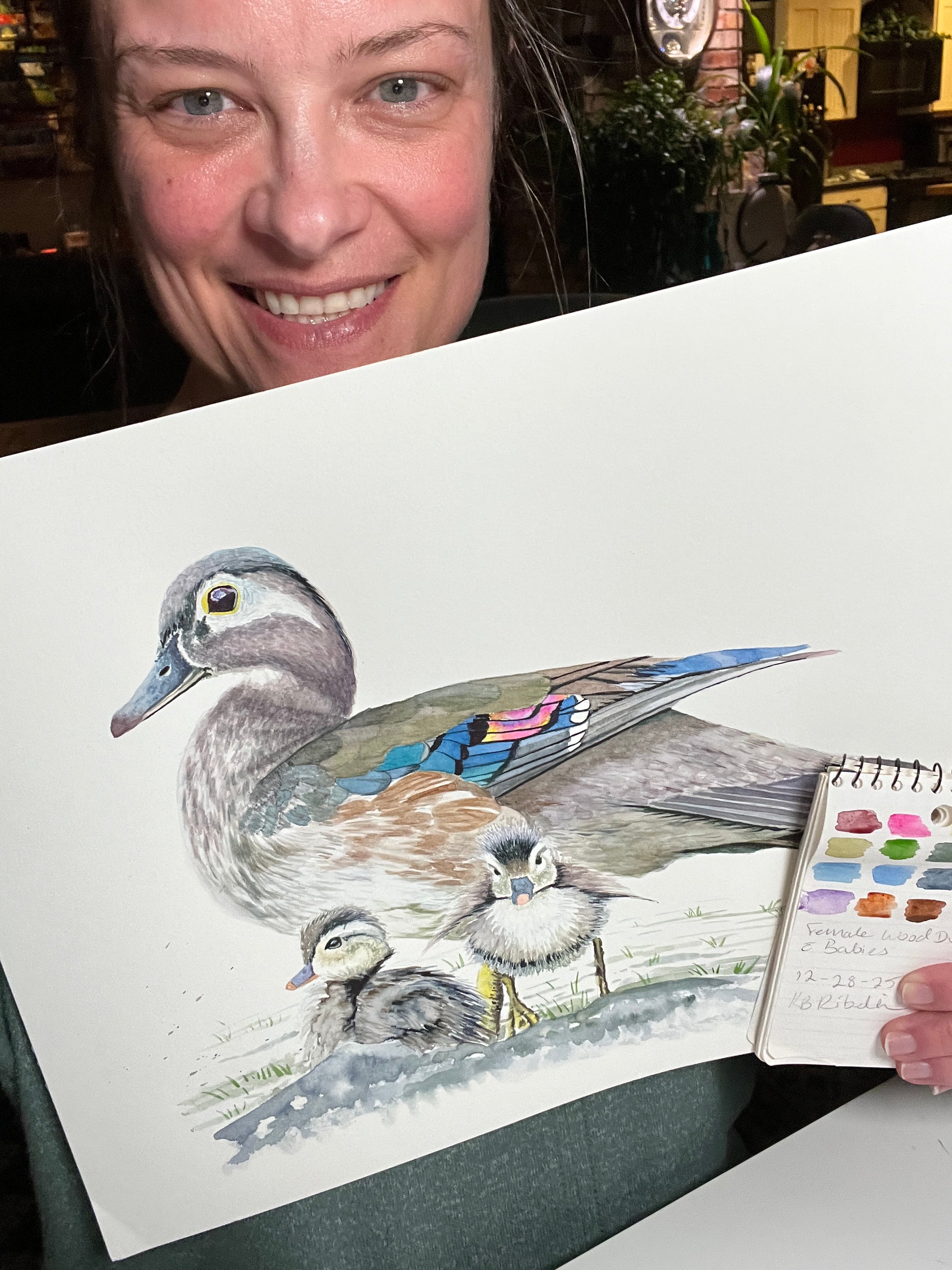 Wood Duck (Female) - Bird Art by KB - Original