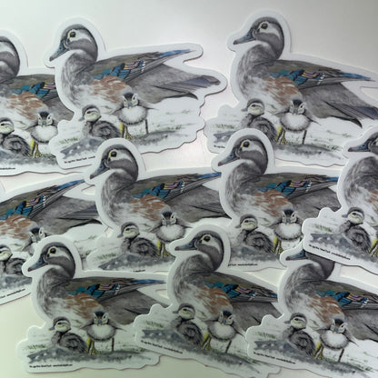 Wood Duck (Female) - Bird Art by KB - Sticker