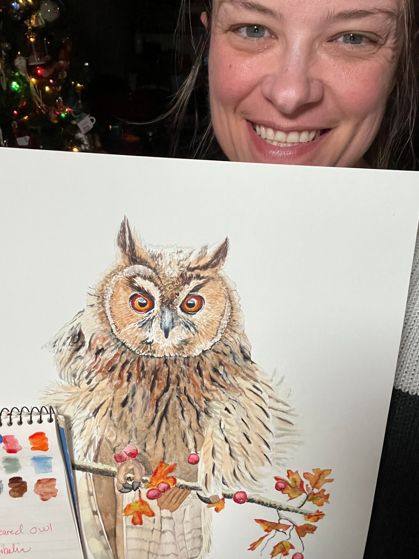 Long-eared Owl - Bird Art by KB - Original