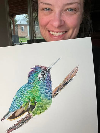 Violet-headed Hummingbird - Bird Art by KB - Original