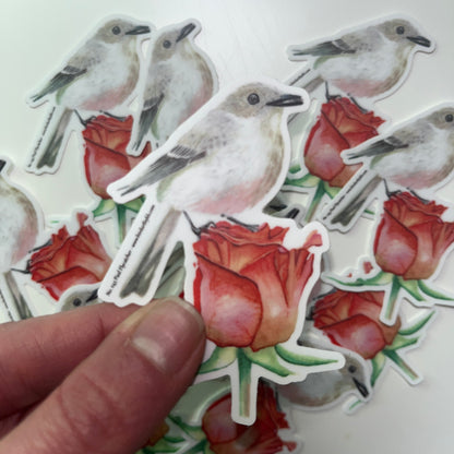 Pied Flycatcher - Bird Art by KB - Sticker
