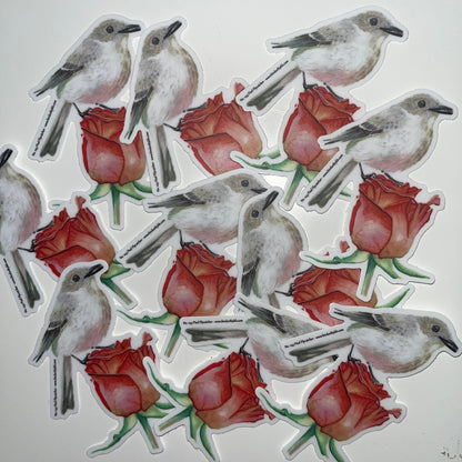 Pied Flycatcher - Bird Art by KB - Sticker