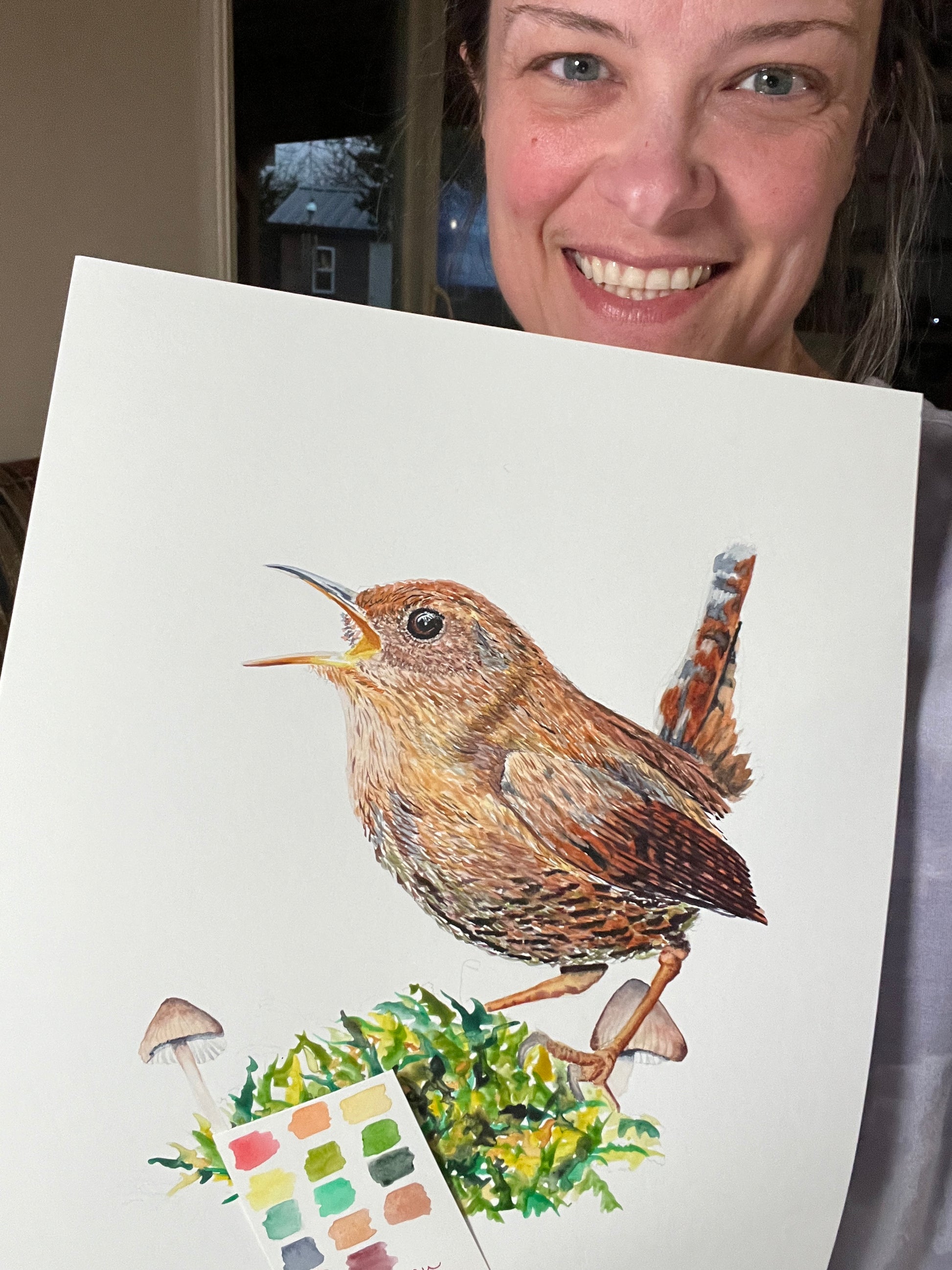 Pacific Wren - Bird Art by KB - Original