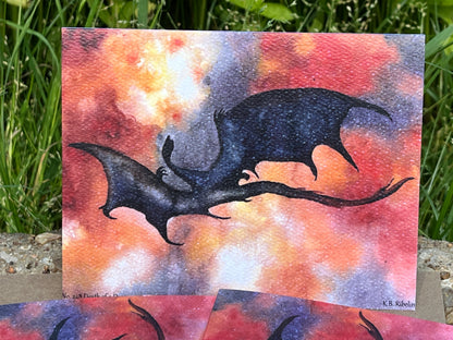 Death of Smaug - Bird Art by KB - Notecard