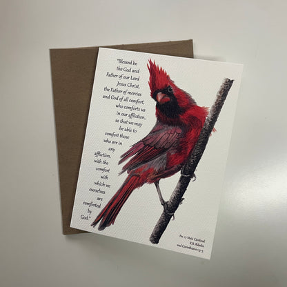 Cardinal Male Notecard Set - Bird Art by KB - Card 2