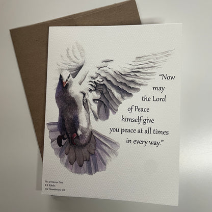 Warrior Dove Card Set - Bird Art by KB - Notecard 1