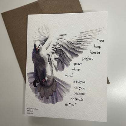 Warrior Dove Card Set - Bird Art by KB - Notecard 4