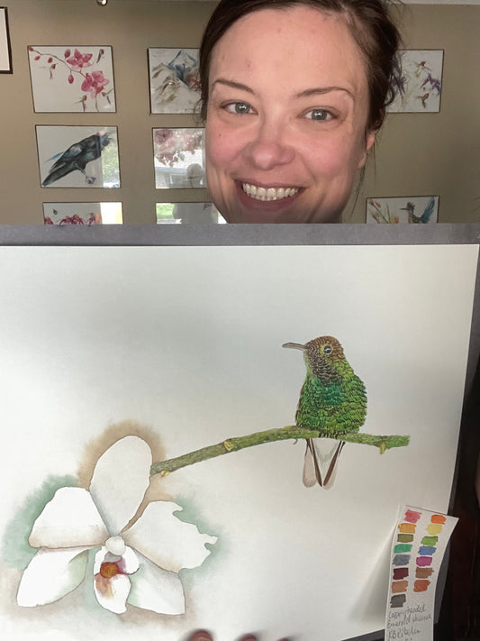 Coppery-Headed Hummingbird - Bird Art by KB