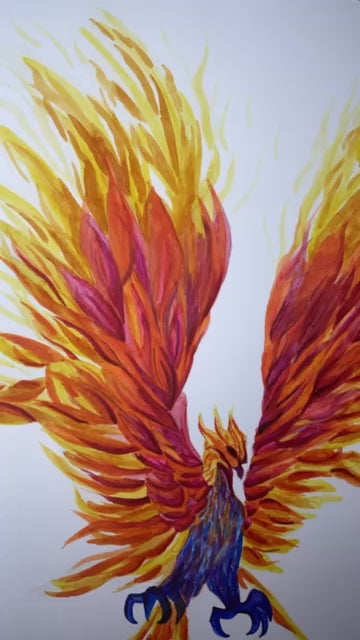 Phoenix Rising - Bird Art by KB - Timelapse