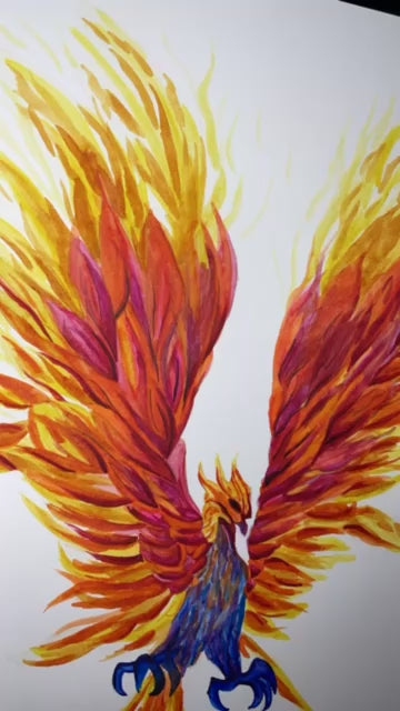 Phoenix Rising - Bird Art by KB - Timelapse 2