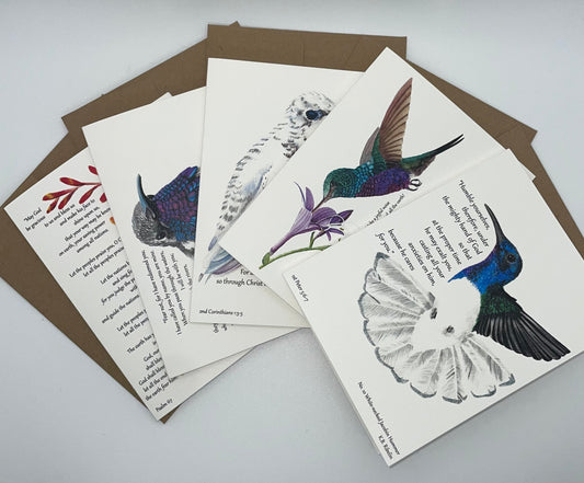 Hummers of Hope, Set 1…'God Hears You' Series Folded Notecards with Envelopes.